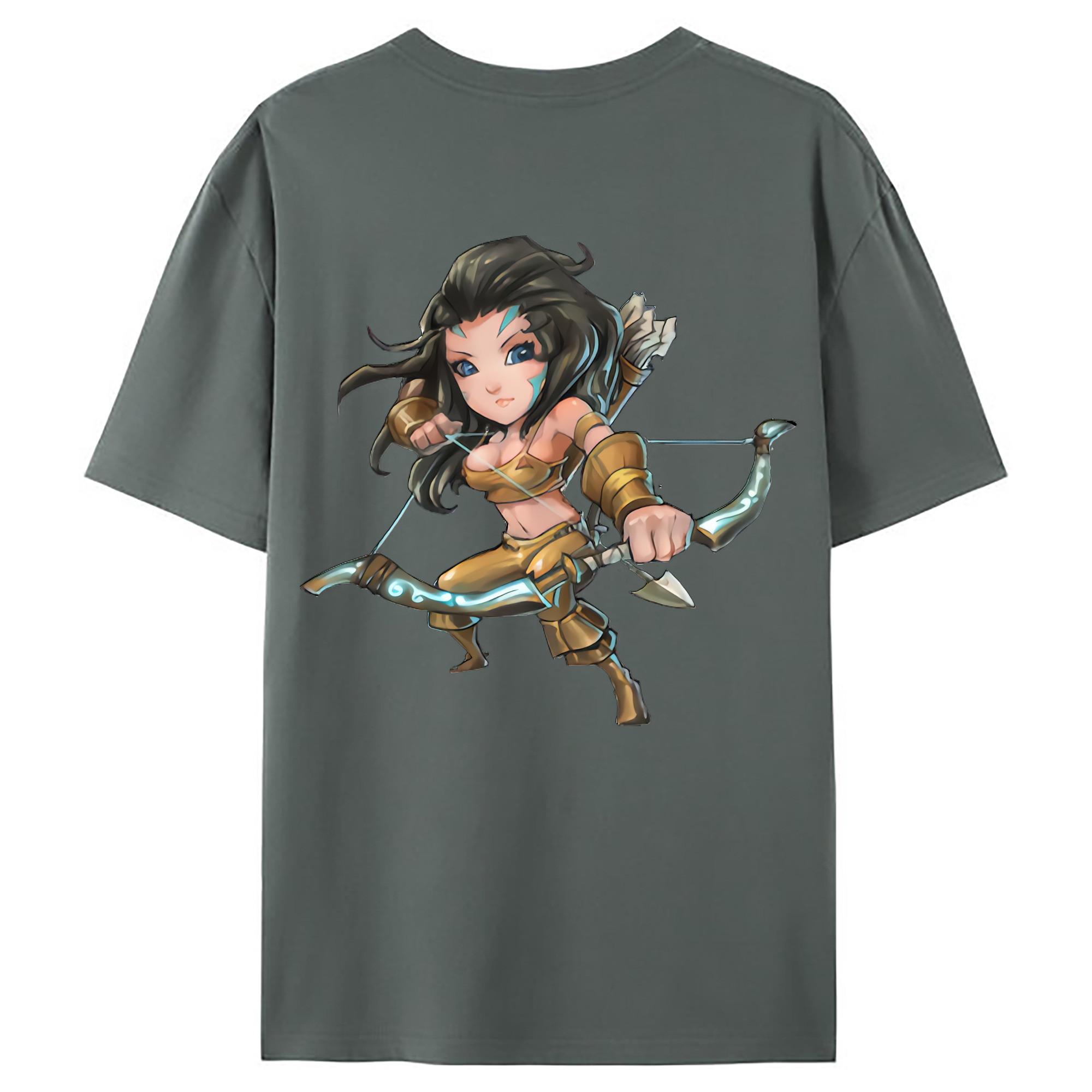 （画像用） リーグ・オブ・レジェンド League of Legends LOL 綿100％ メンズ半袖Tシャツ（バックプリント） 通気性